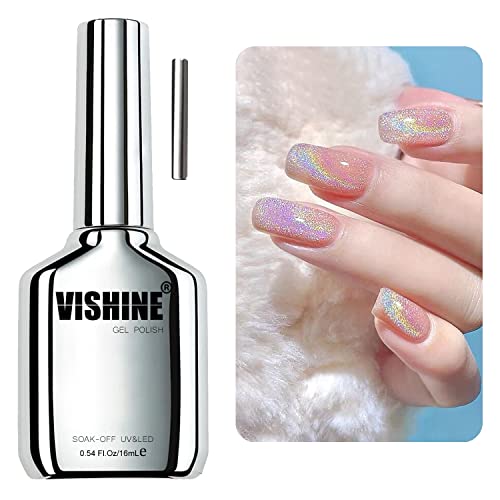 Vishine 16ml Soak Off 9D Wide Cat eyes Magnetic Gel Polish Bright Silver UV Gel Nail Polish Enamel Lacquer Glitter Velvet Nail Art Varnish von Vishine