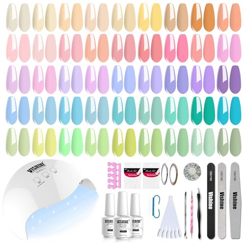 Vishine 48 PCS Pastel Gel Nail Polish Kit with UV Light Base and Matte Glossy Top Coat Nail Gel Polish Soak off Manicure Accessory Tools Suitable for All Seasons Vishine 48 PCS Pastel Gel Nail Polish Kit with UV Light Base and Matte Glossy Top Coat Nail Gel Polish Soak off Manicure Accessory Tools Suitable for All Seasons von Vishine