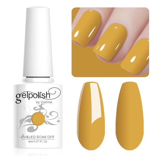 Vishine 8ML Gel-Nail Polish - Gel-Polish in GingerYellow, Long-Lasting, Soak-Off, Nail Art & Manicure für zuhause, L019 von Vishine