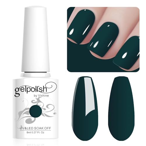 Vishine 8ML Gel Nail Polish 1Pcs GreenBlue Color Gel Polish Long-Lasting Nails Gel Soak Off Fall Gel Nail Polish Nail Art Manicure Salon at Home, L030 von Vishine