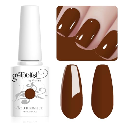Vishine 8ML Gel Nail Polish 1Pcs Marron Color Gel Polish Long-Lasting Nails Gel Soak Off Fall Gel Nail Polish Nail Art Manicure Salon at Home, L017 von Vishine