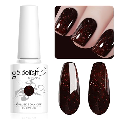 Vishine 8ML Gel Nail Polish - Pearl Brown Color, Long-Lasting Nails, Soak Off, Fall Gel Nail Polish für Nail Art Manicure Salon at Home, L043 von Vishine