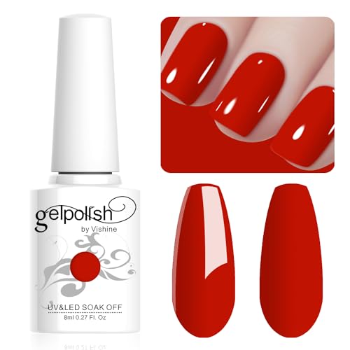 Vishine 8ML Gel-Nail-Polish 1Pcs Rot Gel-Polish Langlebig Nail-Art Maniküre Salon zu Hause, L015 von Vishine