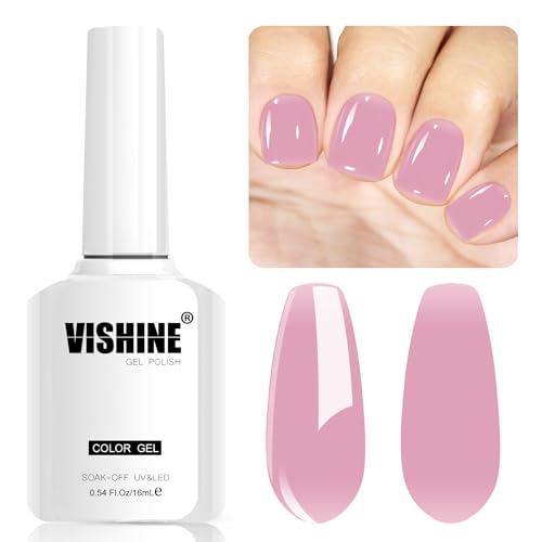Vishine 8ml Gel Nail Polish Jelly Lavender Pink Gel Polish Sheer Neutral Color Jelly Gel Nail Polish Natural Translucent Soak Off UV Gel Nail Art Manicure L154 von Vishine