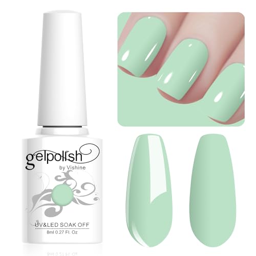Vishine 8ml Pastel Gel Nail Polish Macaroon Gel Polish Soft Bright Colors Long-Lasting Soak Off Nail Art Manicure Salon at Home, L224 von Vishine
