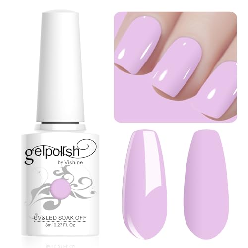 Vishine 8ml Pastel Gel Nail Polish Macaroon Lilac Gel Polish Soft Bright Colors Long-Lasting Soak Off Nail Art Manicure Salon at Home, L199 von Vishine