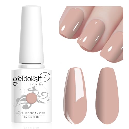 Vishine Gel Nail Polish, 1Pcs 8ml Skin Color Gel Polish Soak Off UV LED Gel Nail Art DIY Gel Nail Manicure for Girls Women #082 von Vishine