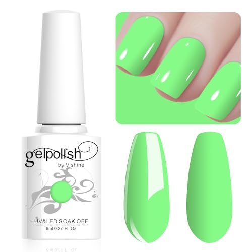 Vishine Gel Nail Polish, 1Pcs 8ml SpringGreen Gel Polish Soak Off UV LED Gel Nail Art DIY Gel Nail Manicure for Girls Women #065 von Vishine