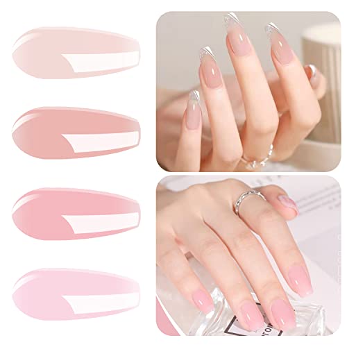 Vishine Jelly Gel Nagellack Kollektion Sheer Nude Pink Gel Polish Crystal Transparent Gel Polish Kit Nail Art Lack Maniküre Set 8ML 4PCS von Vishine