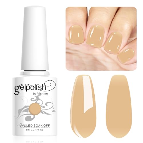 Vishine Neutral Gel Nail Polish 8ml Dark Skin Color Jelly, Natural Translucent Soak Off U V LED Nail Lamp Translucent Nail Art Gel L119 von Vishine