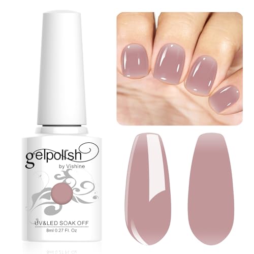 Vishine Neutral Gel Nail Polish 8ml Sheer Crystal Nude Color Jelly, Natural Translucent Soak Off U V LED Nail Lamp Translucent Nail Art Gel L108 von Vishine