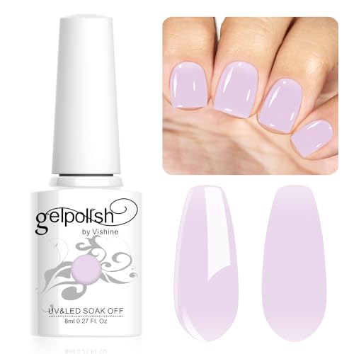 Vishine Neutral Gel Nail Polish 8ml Sheer Crystal Nude Pink Color Jelly, Natural Translucent Soak Off U V LED Nail Lamp Translucent Nail Art Gel L110 von Vishine