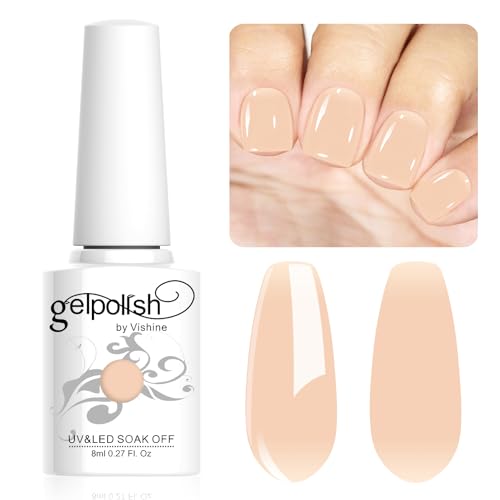 Vishine Neutral Gel Nail Polish 8ml Sheer Skin Color Jelly, Natural Nude Translucent Soak Off U V LED Nail Lamp Translucent Nail Art Gel L118 von Vishine
