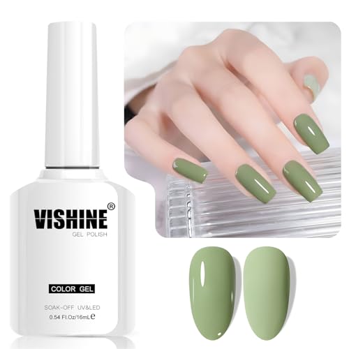 Vishine Sage Green Color Gel-Nagellack, 16 ml, semi-permanent, Soak Off, LED, Gel, Polish, Nail Art Designs, Maniküre, Salon, DIY at Home, Farbe L367 Soft Sage Vishine Sage Green Color Gel-Nagellack, 16 ml, semi-permanent, Soak Off, LED, Gel, Polish, Nail Art Designs, Maniküre, Salon, DIY at Home, Farbe L367 Soft Sage von Vishine