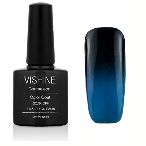 Vishine Temperature Change Color Soak Off UV LED Gel Nail Polish 10ml Dark Slategrayto Princess Blue 5747 by Vishine von Vishine