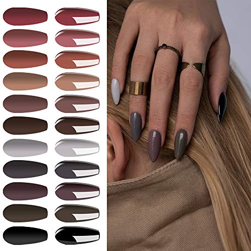 Vishine UV Nagellack Gel Nagelgel Set 12 x 8ml Glitter Gel Nail Polish Kit Gellack Farbgel Set für Nagel Design Geschenkset UV LED Cure Nude Grau für Nail Art Manicure von Vishine