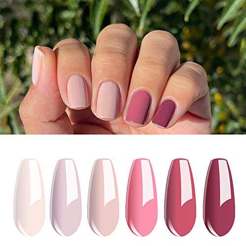 Vishine UV Nagellack Gel Nude Rosa farben Set,Gel Nail Polish für Nagel Design 6pcs Schellack Nagellack Starter set 8ml von Vishine