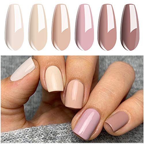 Vishine UV Nagellack Gel Nude farben Set,Gel Nail Polish für Nagel Design 6pcs Schellack Nagellack Starter set 8ml von Vishine