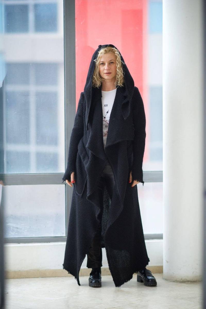 Kapuzenpullover Mantel, Wintermantel Für Frauen, Winter Pullover Strickjacke Maxijacke, Steampunk Cardigan Mantel Plus Größe von VisibleArt