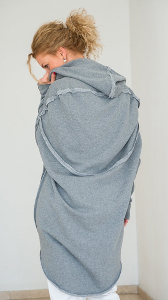 Sofort Lieferbar, Frauen Sweatshirt, Plus Size Kleidung, Lose Hoodie Pullover, Baumwolle Kapuzenoberteil, Boho Top, Kapuzen Sweatshirt von VisibleArt