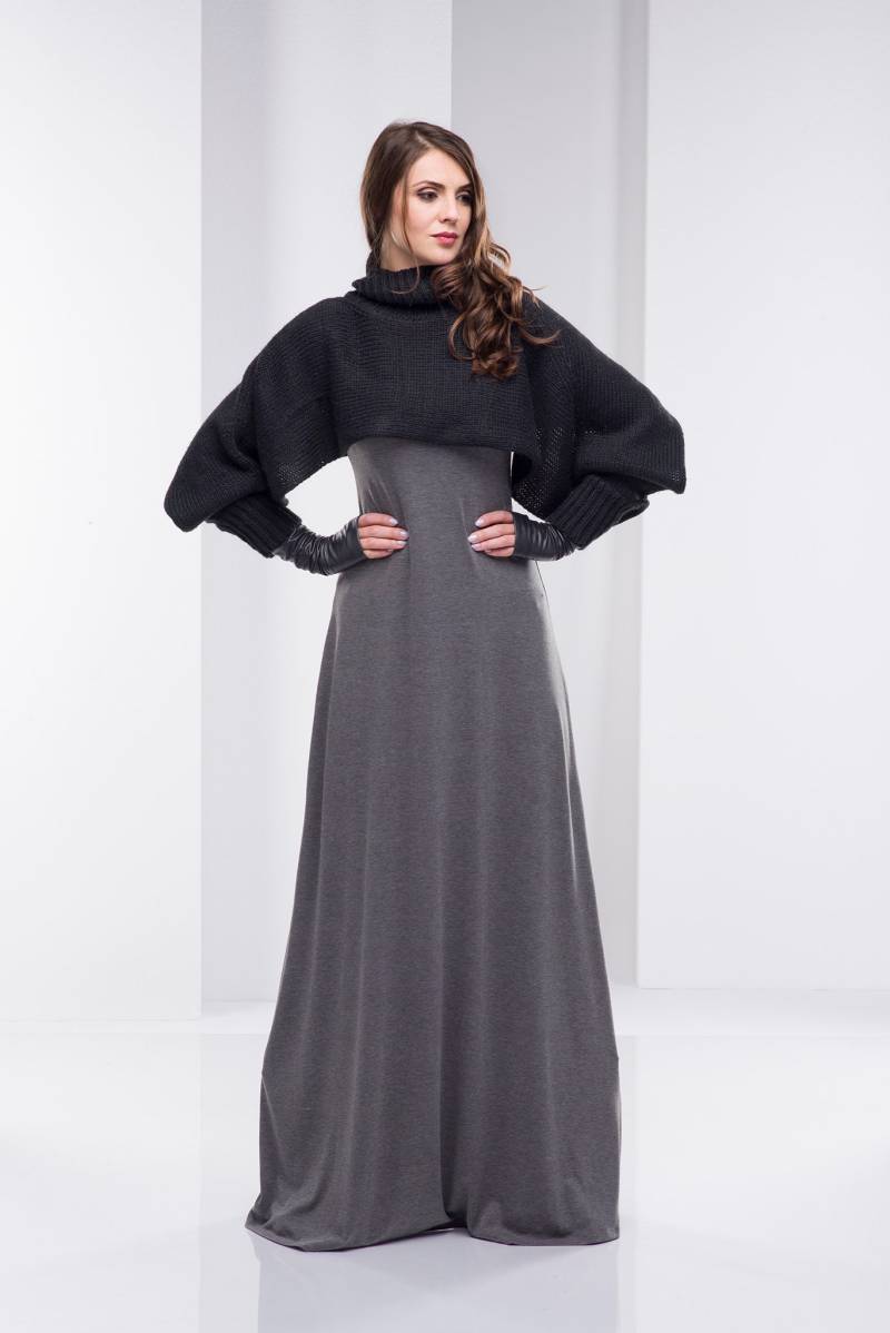 Sofort Lieferbar Pullover Für Frauen, Plus Size Pullover, Strick Umhang, Wolle Poncho, Cape, Schwarzer Kleidung von VisibleArt