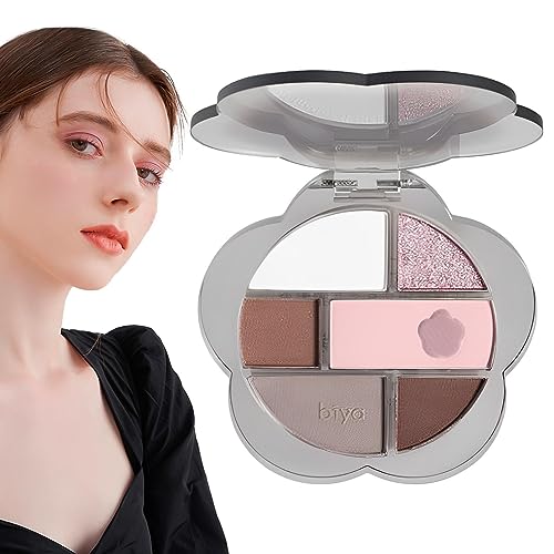 Lidschatten-Palette,Matte Makeup Make-up-Palette 6 Farben - Langanhaltender, natürlicher, hochpigmentierter Schimmer-Glitzer für den täglichen Gebrauch von Frauen, Mädchen und Anfängern Visiblurry von Visiblurry