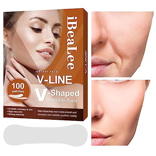 Unsichtbares Facelifting-Band | 100 Stück Facelifting-Klebeband für schlaffe Haut,Atmungsaktiver, ultradünner, unsichtbarer, hochelastischer V-förmiger Instant-Facelift-Aufkleber, geheime Visiblurry von Visiblurry