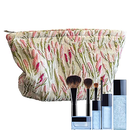 Visiblurry Reise-Make-up-Tasche | Make-up-Kulturreisetasche für Frauen,Multifunktionale Taschen mit Blumenmuster, Segeltuch-Geldbörsen in Reisegröße mit Reißverschluss für Kosmetika, Toilettenartikel von Visiblurry
