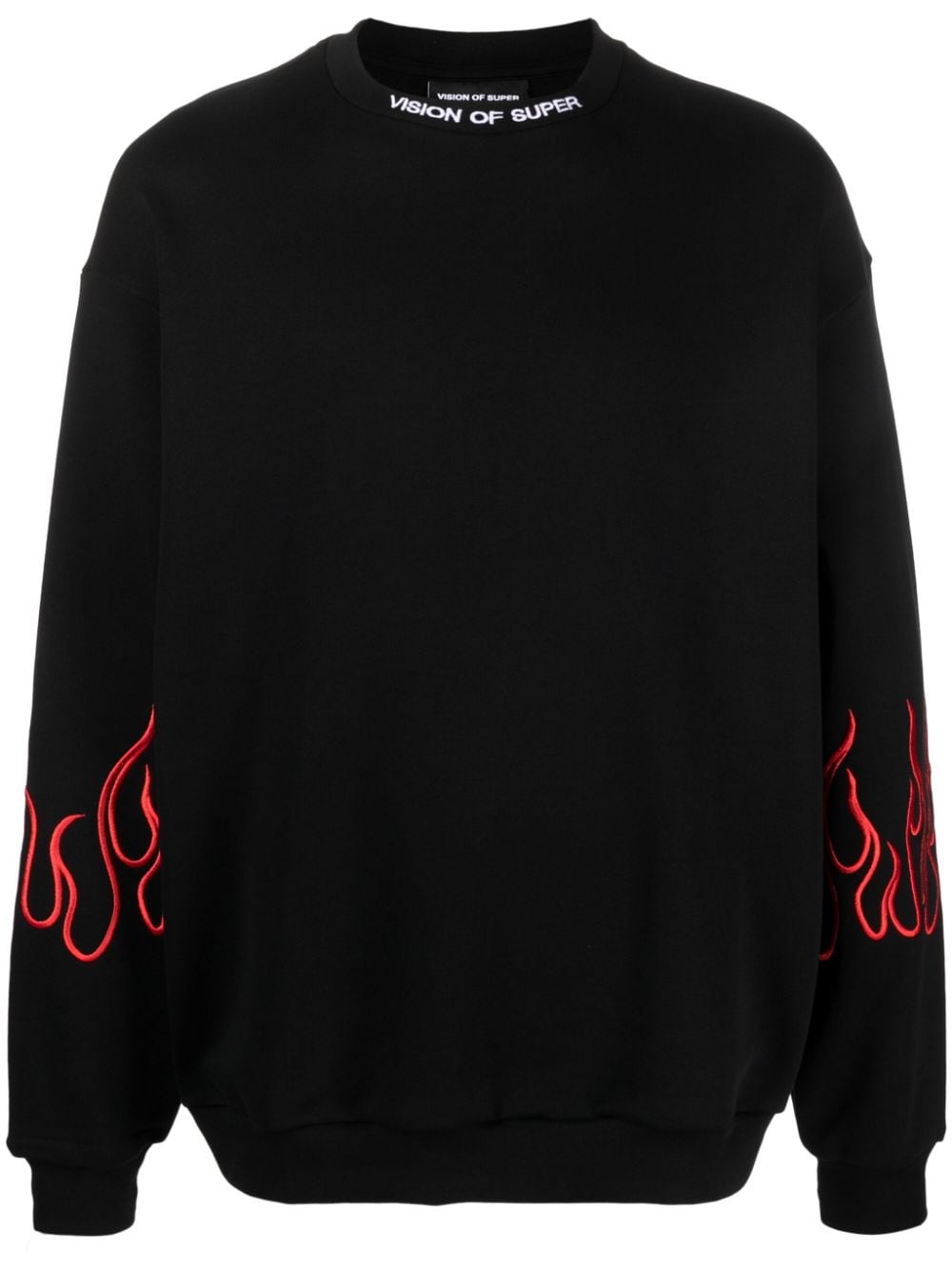 Vision Of Super Sweatshirt mit Flammenstickerei - Schwarz von Vision Of Super