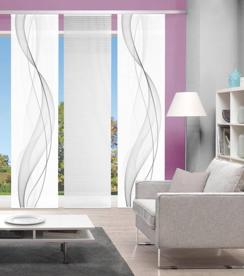Vision S Schiebegardine "3ER SET HEIGHTS" Paneelwagen 3 Stk. tlg. HxB: 260x60, Schiebevorhang 3er Set Digitaldruck von Vision S