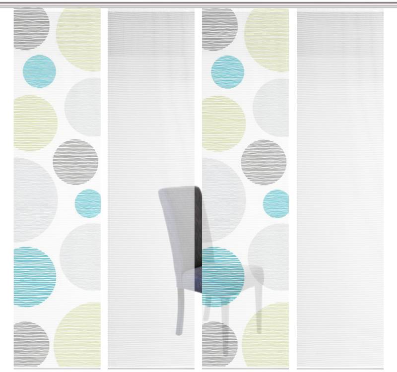 Vision S Schiebegardine "4ER SET BORDEN" Paneelwagen 4 Stk. tlg. HxB: 260x60, Schiebevorhang 4er Set Digitaldruck von Vision S