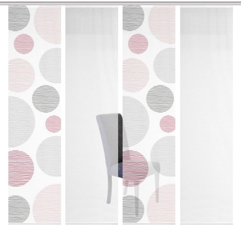 Vision S Schiebegardine "4ER SET BORDEN" Paneelwagen 4 Stk. tlg. HxB: 260x60, Schiebevorhang 4er Set Digitaldruck von Vision S