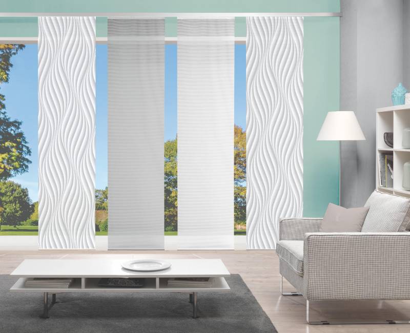 Vision S Schiebegardine "4ER SET WAVE" Paneelwagen 4 Stk. tlg. HxB: 260x60, Schiebevorhang 4er Set Digitaldruck von Vision S