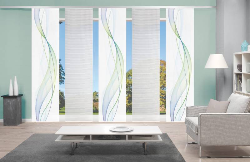 Vision S Schiebegardine "5ER SET HEIGHTS" Paneelwagen 5 Stk. tlg. HxB: 260x60, Schiebevorhang 5er Set Digitaldruck von Vision S