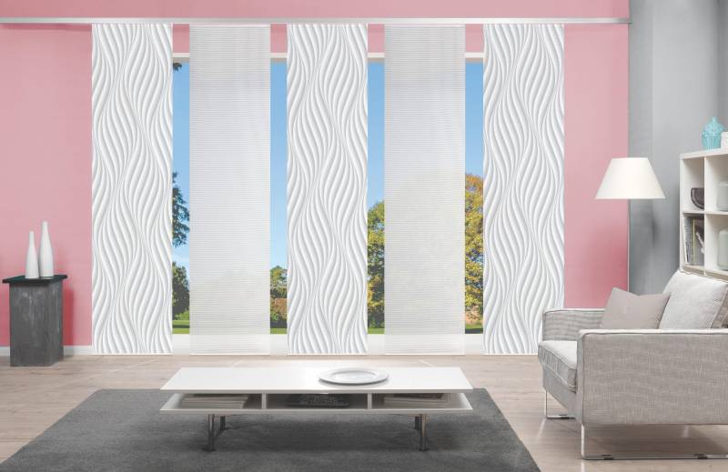 Vision S Schiebegardine "5ER SET WAVE" Paneelwagen 5 Stk. tlg. HxB: 260x60, Schiebevorhang 5er Set Digitaldruck von Vision S