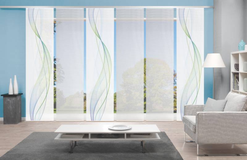 Vision S Schiebegardine "6ER SET HEIGHTS" Paneelwagen 6 Stk. tlg. HxB: 260x60, Schiebevorhang 6er Set Digitaldruck von Vision S