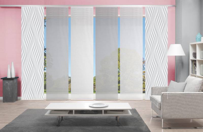 Vision S Schiebegardine "6ER SET WAVE" Paneelwagen 6 Stk. tlg. HxB: 260x60, Schiebevorhang 6er Set Digitaldruck von Vision S