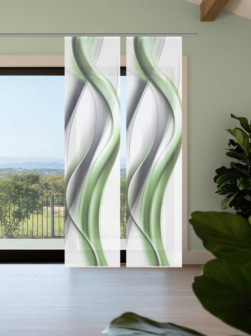 Vision S Schiebegardine "CARA" Paneelwagen 2 Stk. tlg. Schiebevorhang,Bambusoptik,Digitaldruck,SET von Vision S