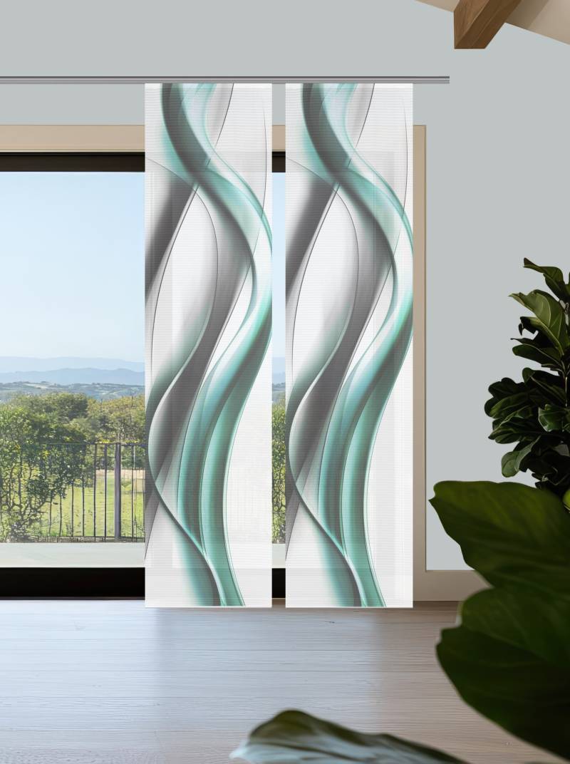 Vision S Schiebegardine "CARA" Paneelwagen 2 Stk. tlg. Schiebevorhang,Bambusoptik,Digitaldruck,SET von Vision S