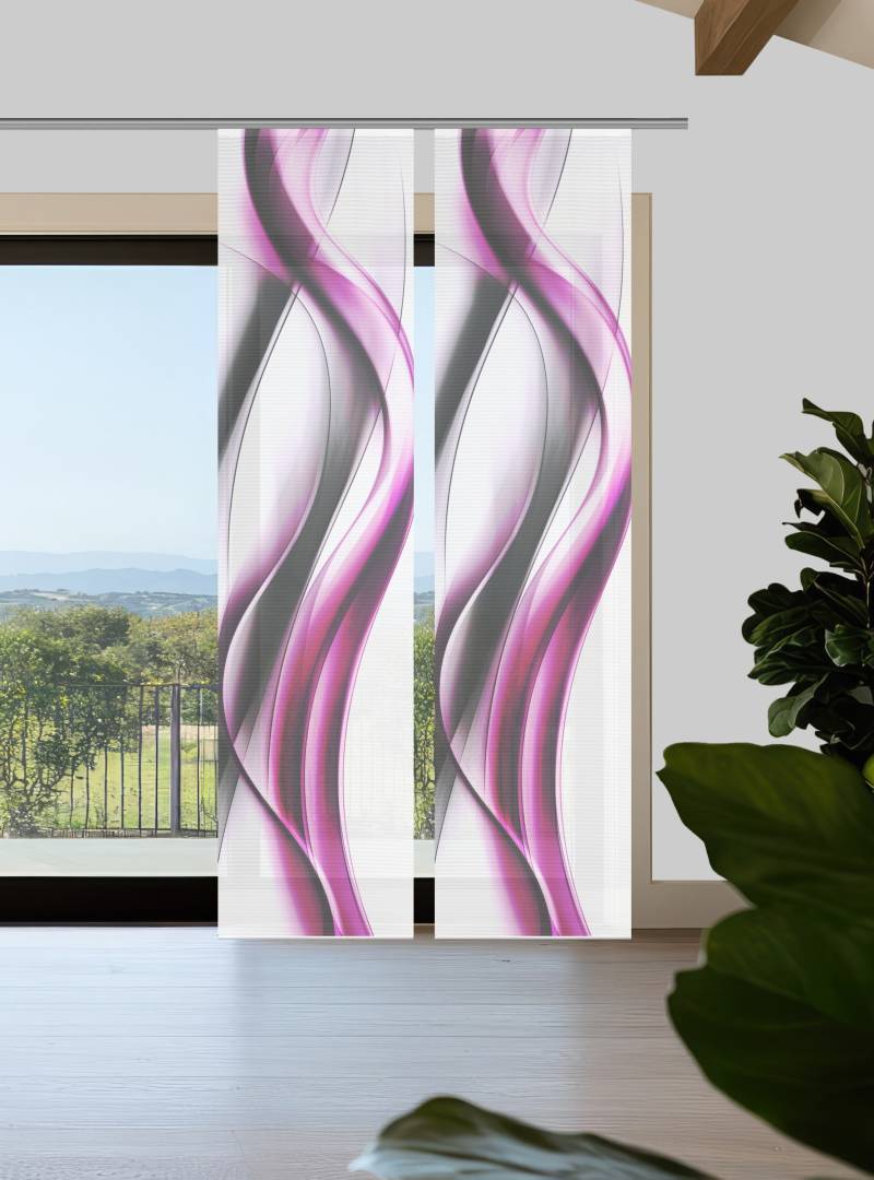 Vision S Schiebegardine "CARA" Paneelwagen 2 Stk. tlg. Schiebevorhang,Bambusoptik,Digitaldruck,SET von Vision S