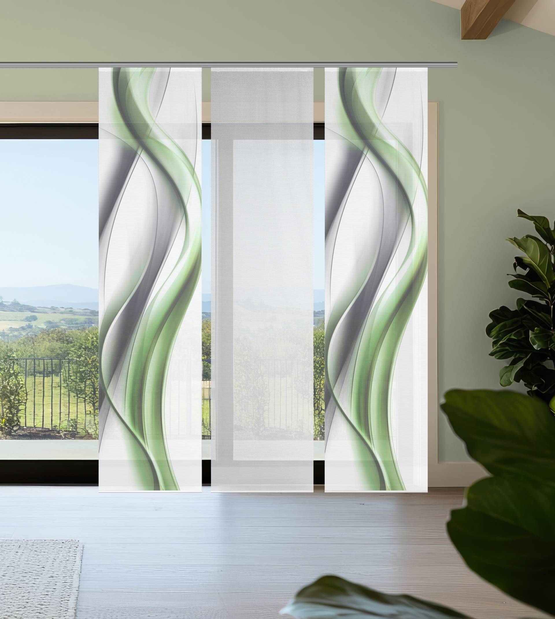 Vision S Schiebegardine "CARA" Paneelwagen 3 Stk. tlg. Schiebevorhang,Bambusoptik,Digitaldruck,SET von Vision S