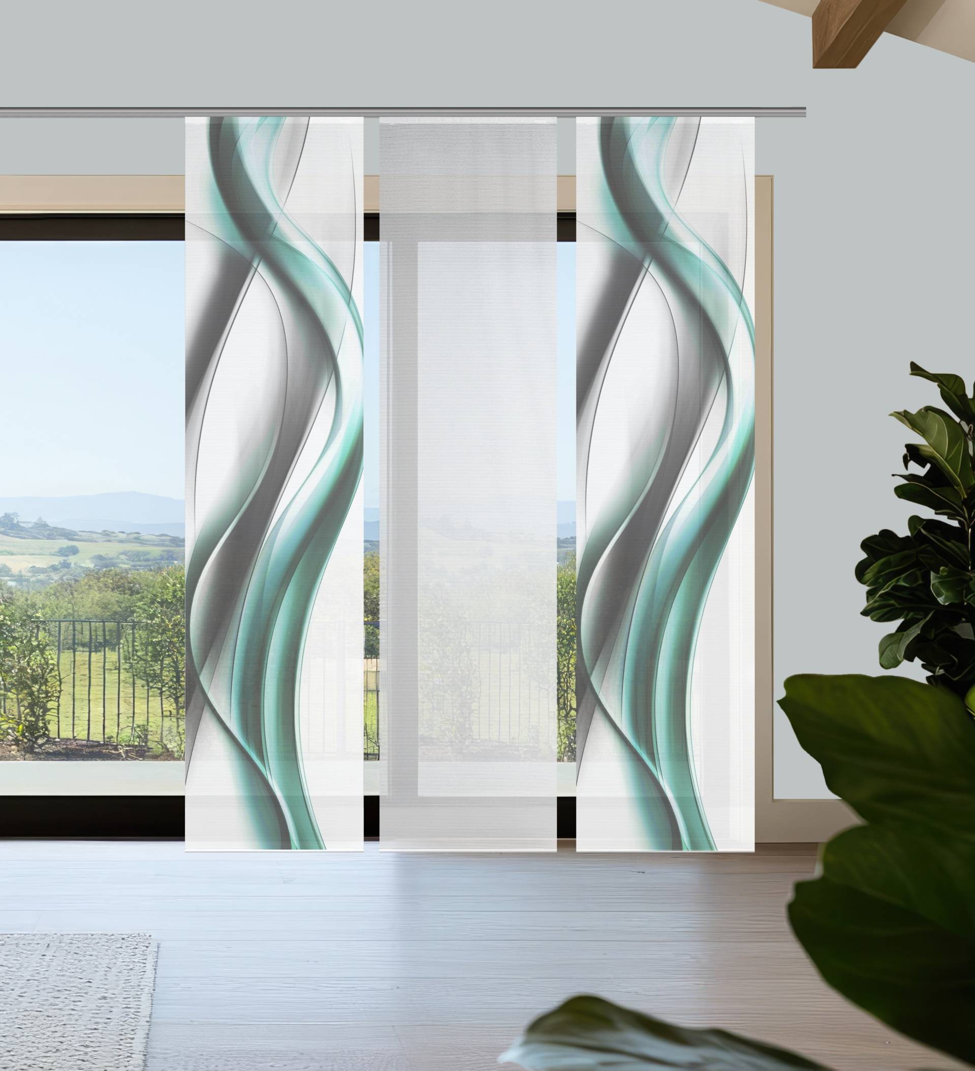 Vision S Schiebegardine "CARA" Paneelwagen 3 Stk. tlg. Schiebevorhang,Bambusoptik,Digitaldruck,SET von Vision S