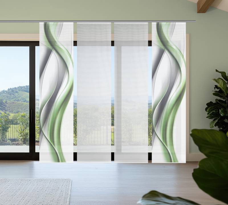 Vision S Schiebegardine "CARA" Paneelwagen 4 Stk. tlg. Schiebevorhang,Bambusoptik,Digitaldruck,SET von Vision S