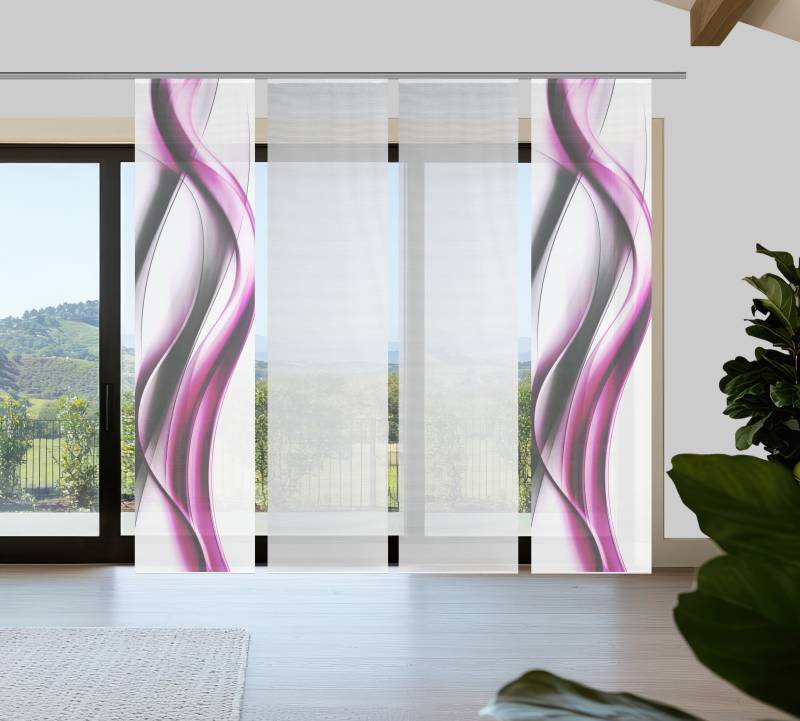 Vision S Schiebegardine "CARA" Paneelwagen 4 Stk. tlg. Schiebevorhang,Bambusoptik,Digitaldruck,SET von Vision S