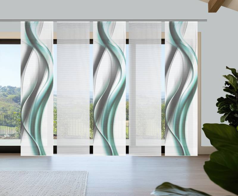 Vision S Schiebegardine "CARA" Paneelwagen 5 Stk. tlg. Schiebevorhang,Bambusoptik,Digitaldruck,SET von Vision S