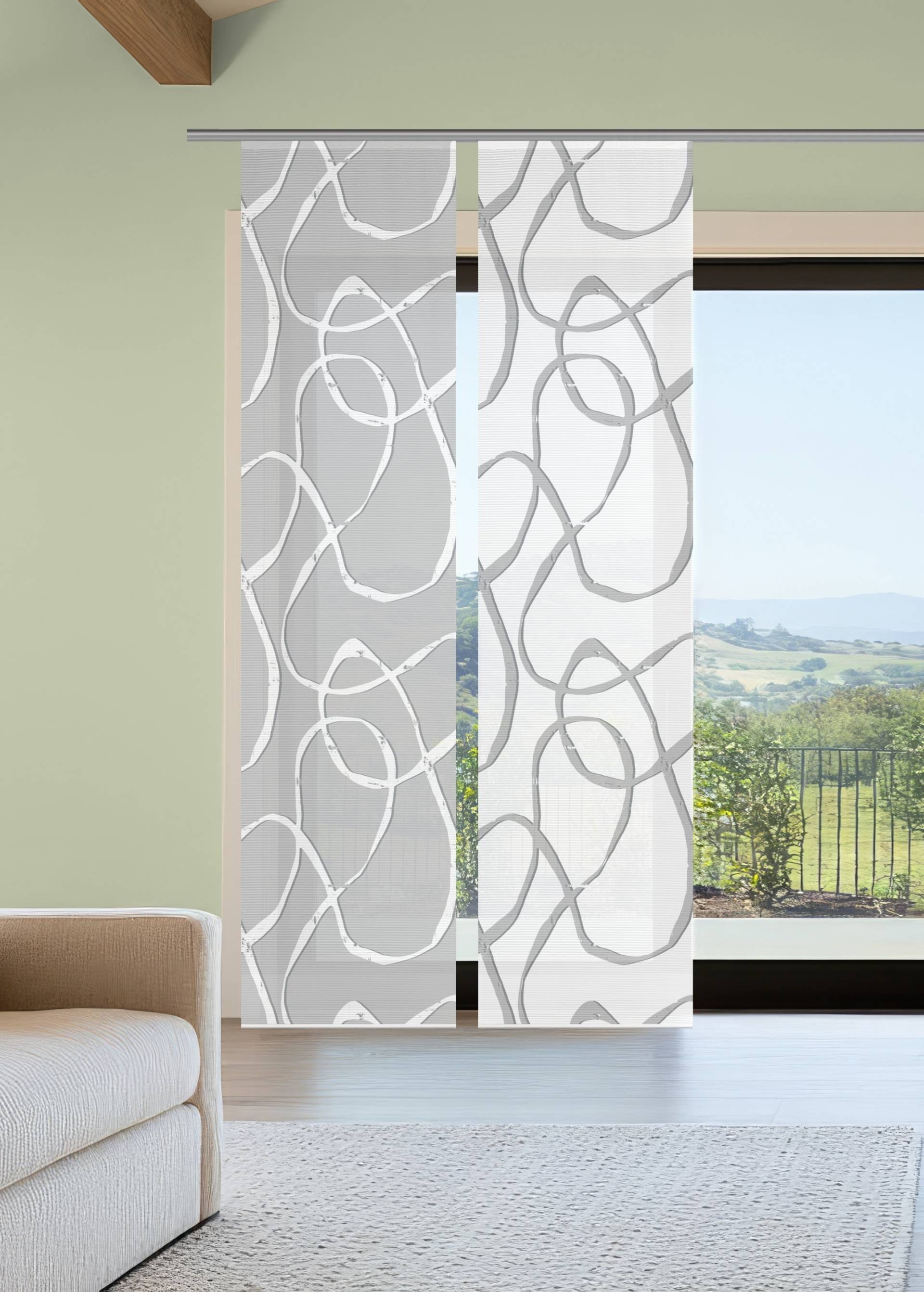 Vision S Schiebegardine "OPHELIA KOMBI" Paneelwagen 2 Stk. tlg. Schiebevorhang,Bambusoptik,Digitaldruck,SET von Vision S