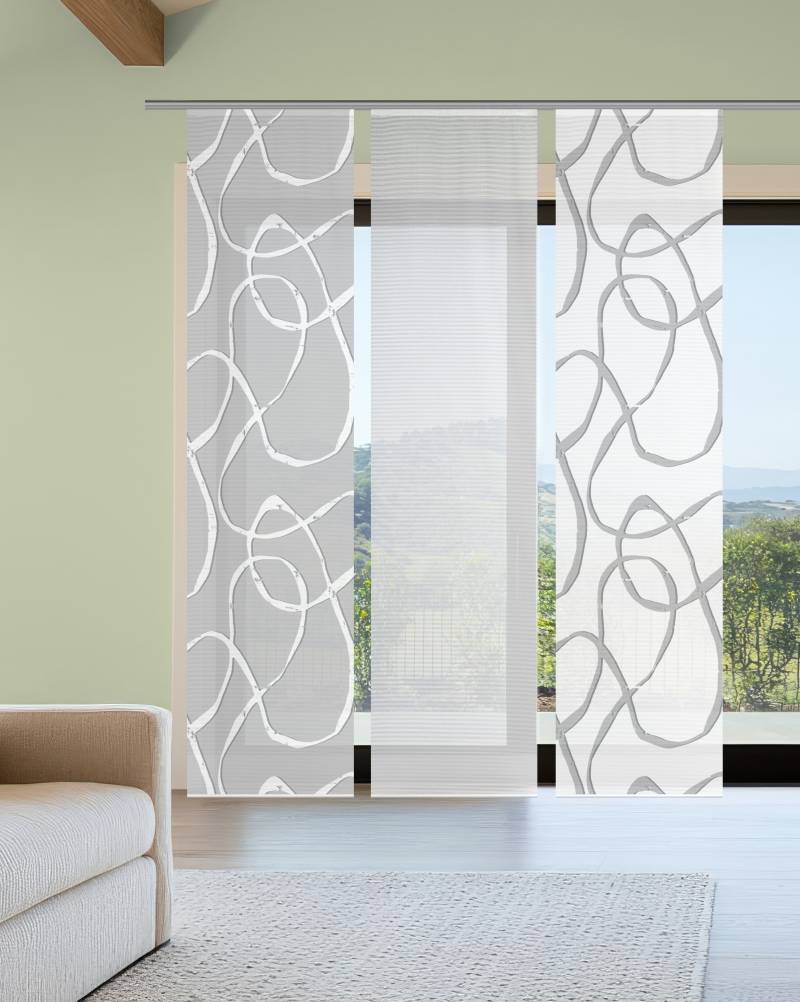 Vision S Schiebegardine "OPHELIA KOMBI" Paneelwagen 3 Stk. tlg. Schiebevorhang,Bambusoptik,Digitaldruck,SET von Vision S