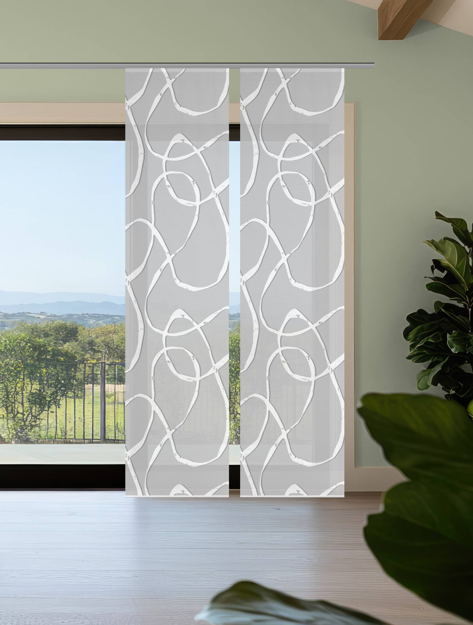 Vision S Schiebegardine "OPHELIA" Paneelwagen 2 Stk. tlg. Schiebevorhang,Bambusoptik,Digitaldruck,SET von Vision S