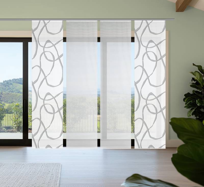 Vision S Schiebegardine "OPHELIA" Paneelwagen 4 Stk. tlg. Schiebevorhang,Bambusoptik,Digitaldruck,SET von Vision S