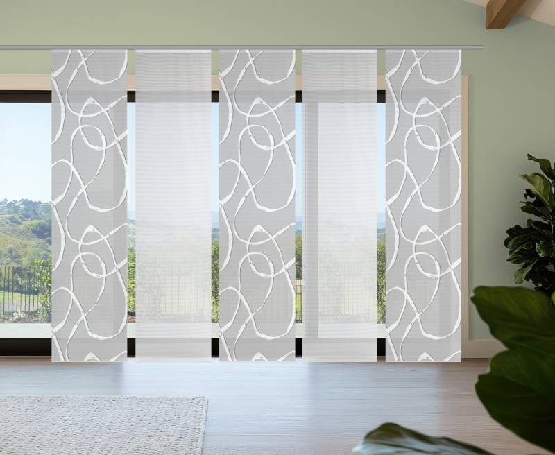 Vision S Schiebegardine "OPHELIA" Paneelwagen 5 Stk. tlg. Schiebevorhang,Bambusoptik,Digitaldruck,SET von Vision S